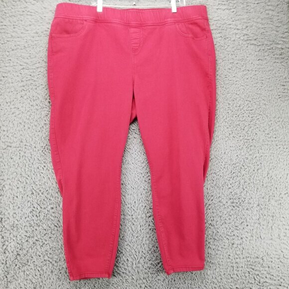 Torrid Jeans Womens 4X Red Stretch High Rise Slimming Pockets Lean Jean Straight - Picture 1 of 13